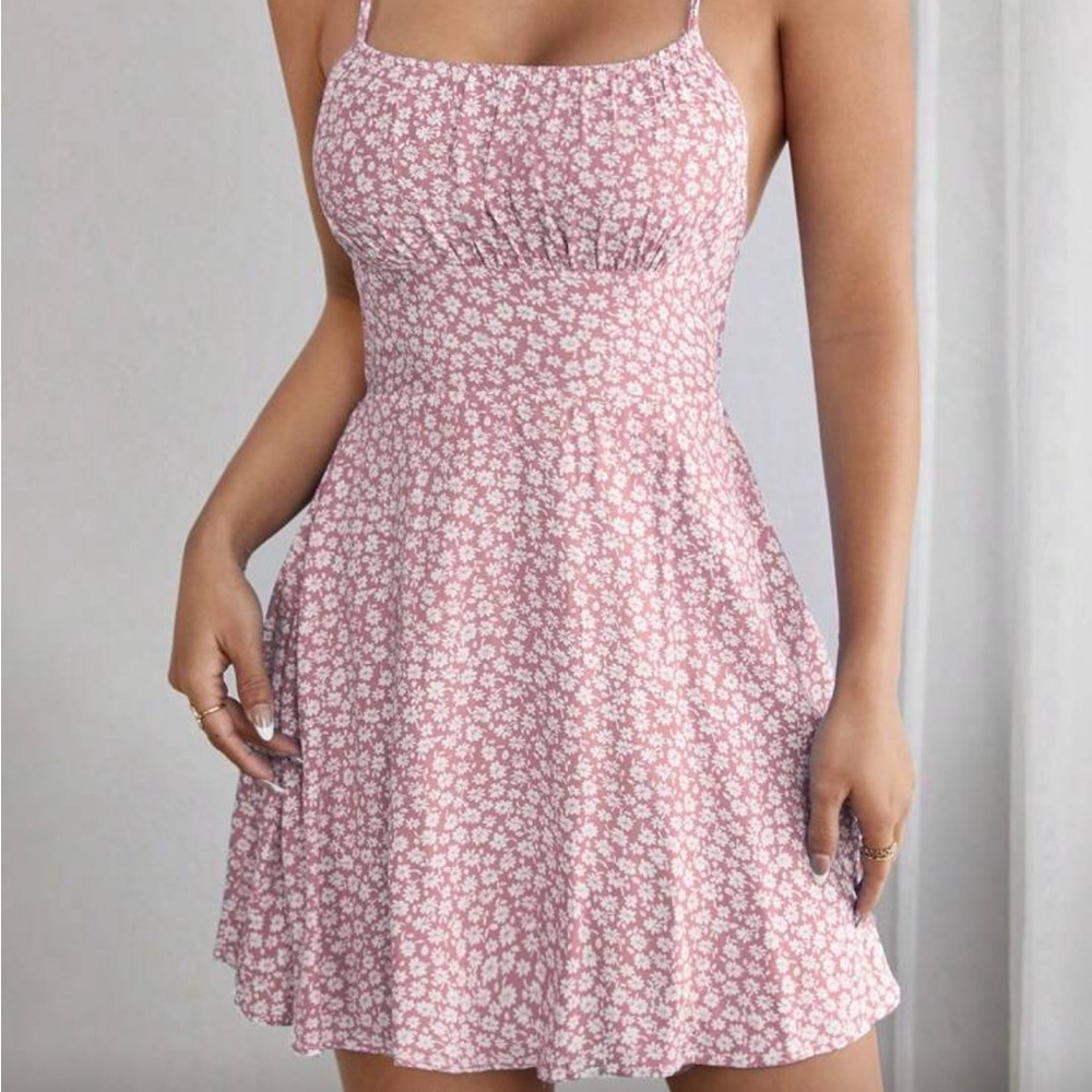 SHEIN Pink Floral Mini Dress